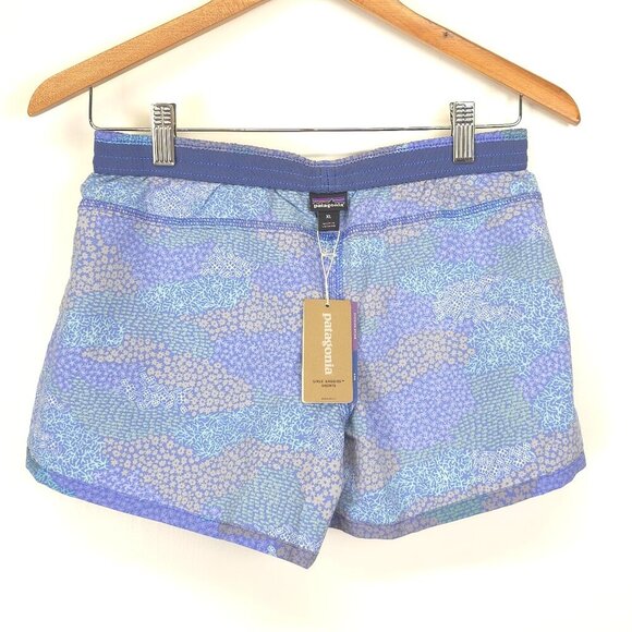 Patagonia Girls Baggies Shorts Next Wave Multi in Float Blue NWT XL - Picture 8 of 12